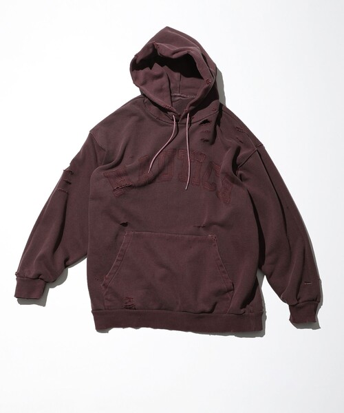 「NAUTICA」 プルオーバーパーカー LARGE ワインレッド メンズの画像