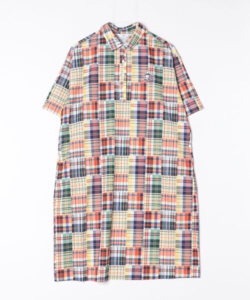 あさぶー　新品マンシングMunsingwear ワンピース チェック柄 L Munsingwear（マンシングウェア） ワンピース 半袖 マドラスチェック