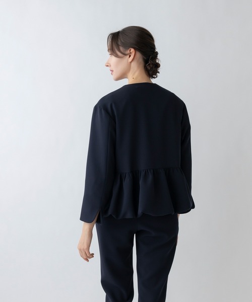 「Sono」 ノーカラージャケット 1 ベージュ レディース_画像4