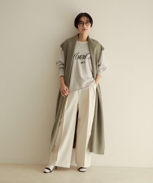 「SALON adam et rope'」 パンツ S チャコールグレー レディース_画像2