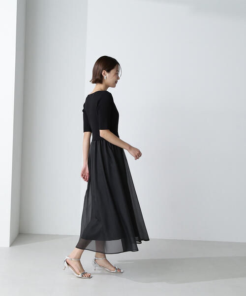 「NATURAL BEAUTY BASIC」 ドッキングワンピース MEDIUM ブラック レディースの画像