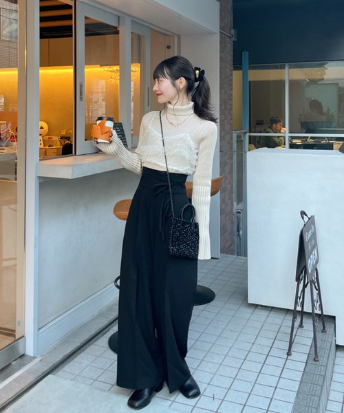 「hinari」 キャミソール FREE ブラック レディース_画像8