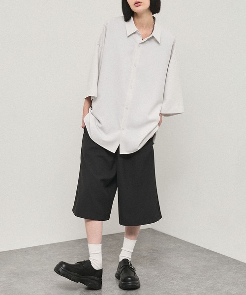 ワイドパンツ ハーフパンツ パンツ 短パン 「Alfred Alex」Side Line