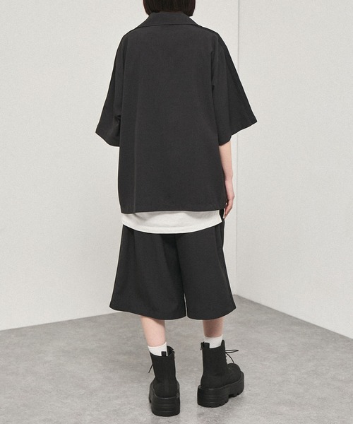 ワイドパンツ ハーフパンツ パンツ 短パン 「Alfred Alex」Side Line