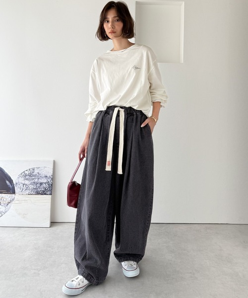 「Java」 デニムパンツ LARGE グレー レディース_画像9
