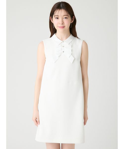 CELFORD リボンデザイン襟付きミニワンピース　IND 36 セルフォード CELFORD（セルフォード） ワンピース 「洗える」リボンデザイン襟付き
