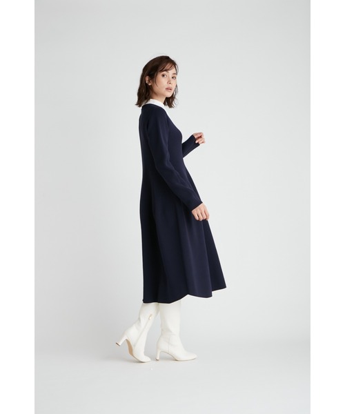「CELFORD」 ニットワンピース 38 ネイビー レディース_画像8