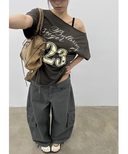 ワイドパンツ パンツ 「MADE」 ワークピグメントカーゴコットンパンツ レディース メンズの画像