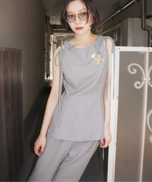 「musubore」 ブーツカットパンツ 1 ネイビー レディース_画像3