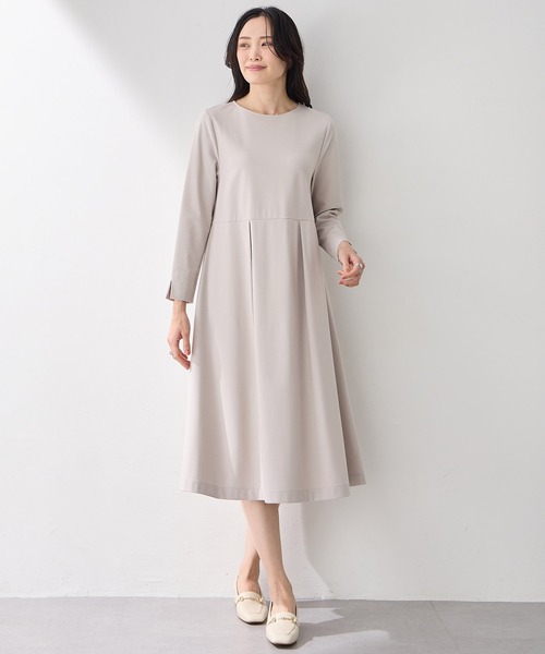 「A/C DESIGN BY ALPHA CUBIC」 長袖ワンピース M ネイビー レディース_画像8