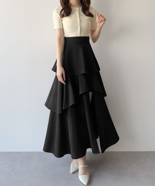 「mipiarl」 ロングスカート LARGE アイボリー レディース_画像4
