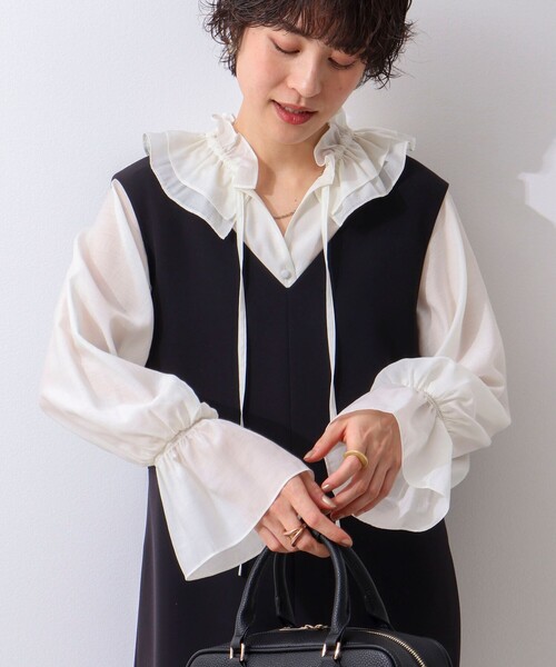 「NOLLEY'S Sophi」 長袖ブラウス 38 ブラック レディース_画像4