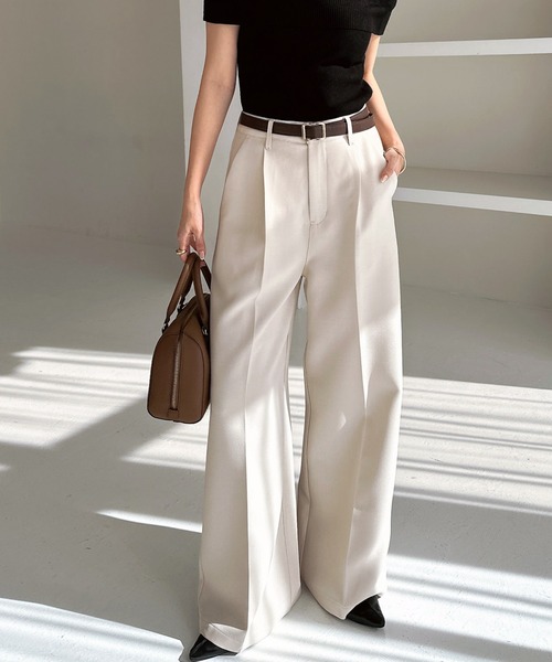 「andme」 「alma design」スラックス L オフホワイト レディース_画像5