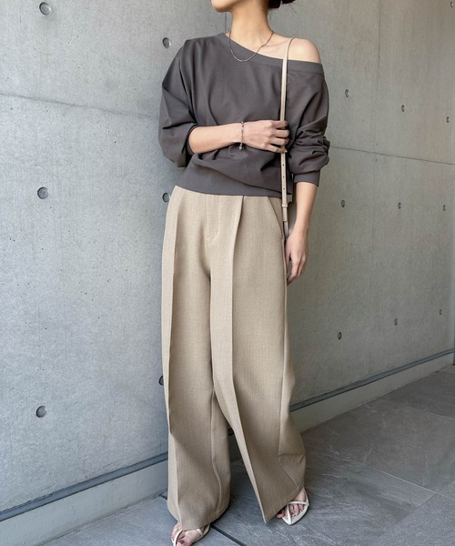「andme」 「alma design」スラックス L オフホワイト レディース_画像9