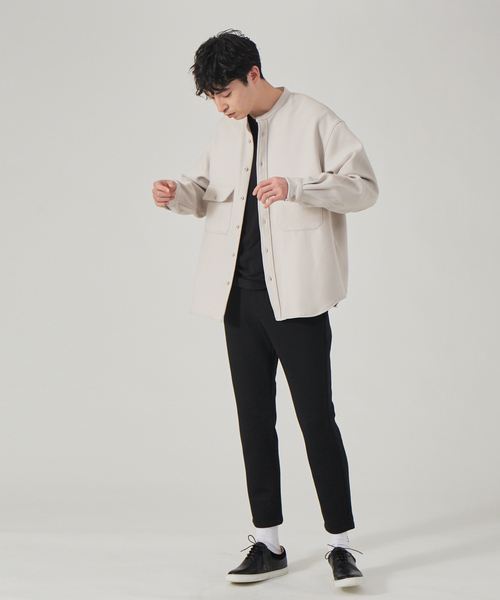 ABAHOUSE GRAY シャツ バンドカラー シャツ ブルゾン メンズ