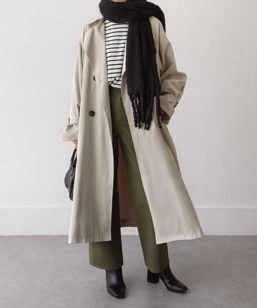 ダークブラウン トレンチコート plage Plage プラージュ 22AW DAMAGE TAFFETA トレンチコート