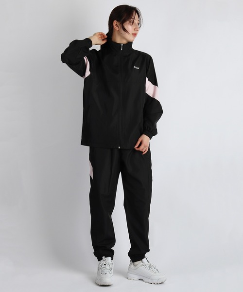 フィラ レディースウェア　上下セットM EL006365 サックス FILA（フィラ） ブルゾン ジャンバー 裏メッシュ デュスポ生地