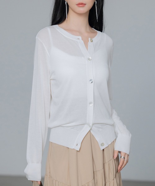 モヘアカーディガン M ホワイト パピヨン （SAISON DE PAPILLON  