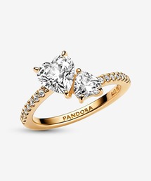 PANDORA（パンドラ） 指輪 リング ダブルハート スパークリング