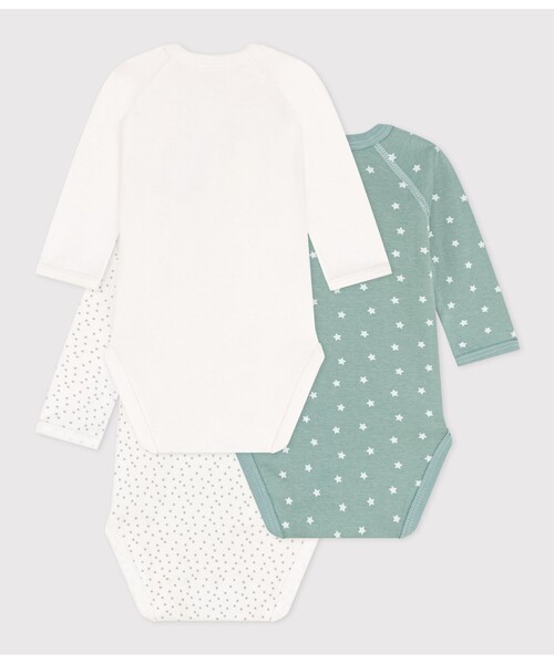 PETIT BATEAU（プチバトー） ベビー肌着 長袖あわせボディ3枚組