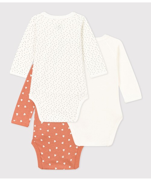 PETIT BATEAU（プチバトー） ベビー肌着 長袖あわせボディ3枚組