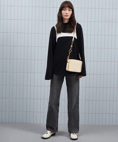 台湾 CHARLES&KEITH Ally チェーンハンドルバッグ ロック&キーチェーン ハンドルバッグ｜チャールズ＆キースの通販