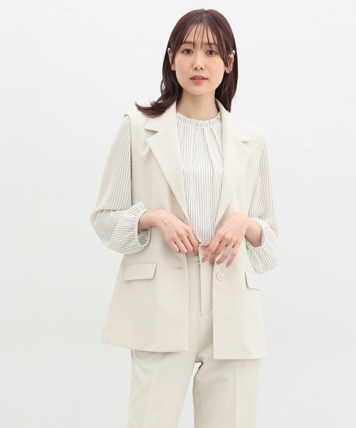 Honeys ベスト ジレ ストレッチウォッシャブルテーラード