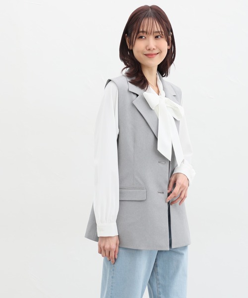 ベスト ジレ 「ウォッシャブル」ソフトジャージコンビジレ レディース Perfect Suit FActory ベスト ジレ 「セットアップ可能」麻調