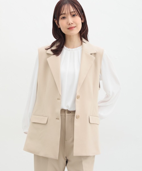 ベスト ジレ 「L」「ウォッシャブル」ソフトジャージコンビジレ レディース LOVELESS ベスト ジレ 「ウォッシャブル/セットアップ対応」ピン