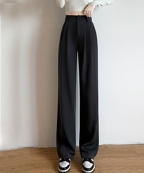 Lace Ladies（レースレディース） スラックス パンツ ダブルボタンハイ