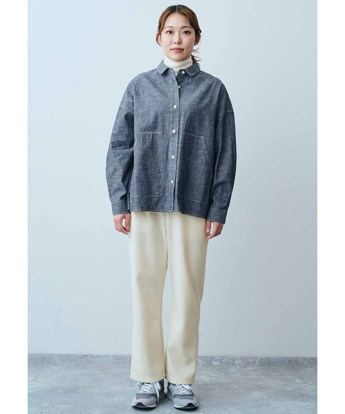 ブラウス シャツ ＴＨＲＥＥ　ＦＩＦＴＹ　ＳＴＡＮＤＡＲＤシャンブレーのシャツジャケット レディース THREE FIFTY STANDARD ブラウス シャツ THREE FIFTY