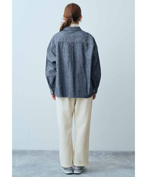 ブラウス シャツ ＴＨＲＥＥ　ＦＩＦＴＹ　ＳＴＡＮＤＡＲＤシャンブレーのシャツジャケット レディース THREE FIFTY STANDARD ブラウス シャツ THREE FIFTY