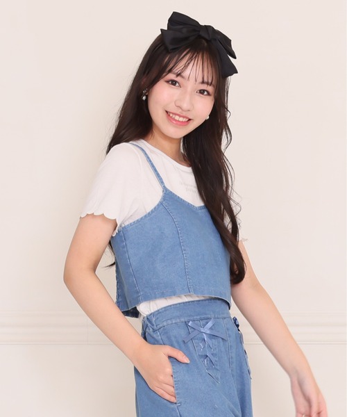 PINKHUNT（ピンクハント） tシャツ ビスチェ付きスカラップ袖 Tシャツ