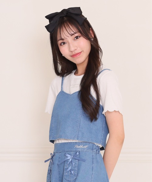 PINKHUNT（ピンクハント） tシャツ ビスチェ付きスカラップ袖 Tシャツ