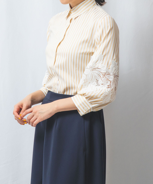 NARACAMICIE ブラウス シャツ 「NARACAMICIE」袖レース