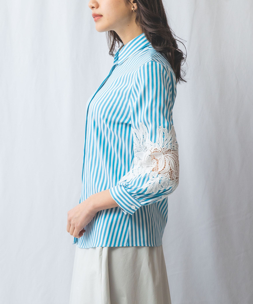 NARACAMICIE ブラウス シャツ 「NARACAMICIE」袖レース