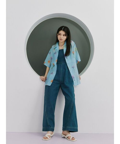 ブラウス シャツ 着まわせる！柔らかシャツ大人のシアーカラー レディース MURUA ブラウス シャツ 「WEB限定」フラワーシアーオープン