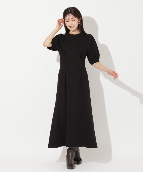 AND COUTURE ワンピース ポンチウエストタックワンピース