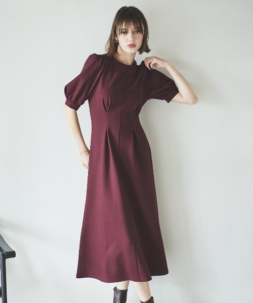 AND COUTURE（アンドクチュール） ワンピース 夏 ポンチウエストタック