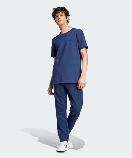 アディダス　オリジナル　ワッフルTシャツ　ブルー　Lサイズ　スリムTシャツ半袖 adidas - adidas Originals ワッフル Tシャツ 半袖 水色 Lの通販