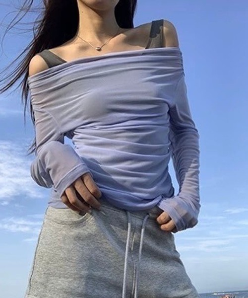 LYEON tシャツ タンクトップセットオフショルシアートップス