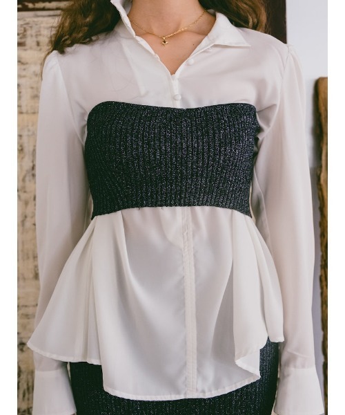 sahara チューブトップ ベアトップ Glitter Bustier/グリッター