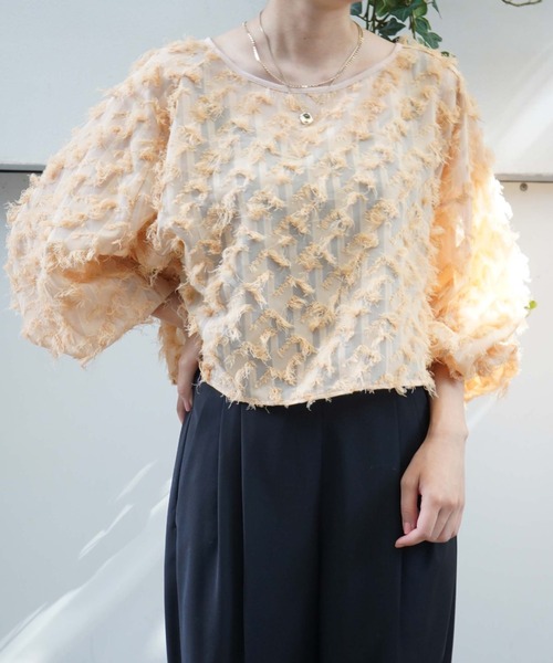 ブラウス シャツ カットジャガードプルオーバー レディース