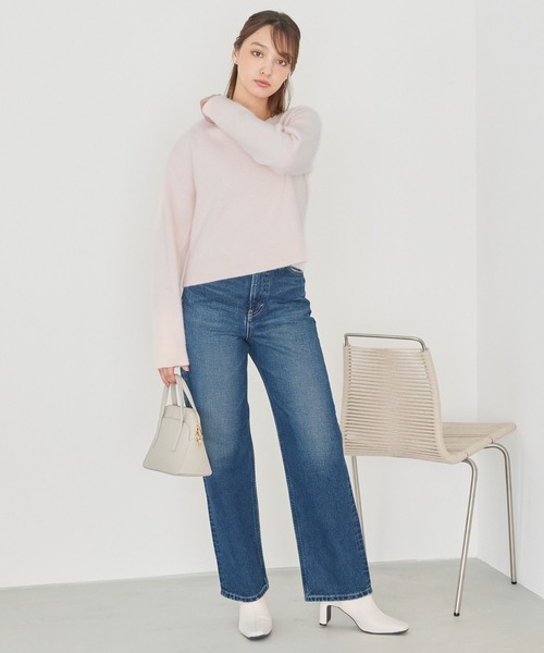Andemiu ニット セーター 「洗える」アンゴラショートVネック