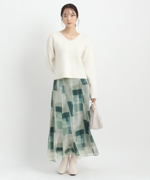 Andemiu ニット セーター 「洗える」アンゴラショートVネックニット Andemiu ニット セーター 「洗える」アンゴラショートVネックニット