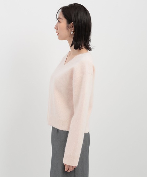 ニット セーター 「洗える」アンゴラショートVネックニット116866 レディース Andemiu ニット セーター 「洗える」アンゴラショートVネック