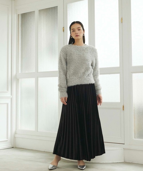 【BEAR5/14まで】 プリーツスカート 大きいサイズ レディース ウエストタックワイドプリーツスカート maru