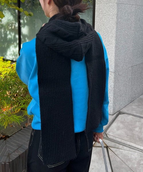 06AW undercover フード付きマフラー ストール Chiina マフラー ストール Chiina/ニットフードマフラー レディース