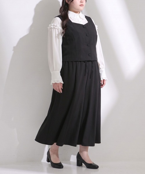 rectangle（レクタングル） ベスト ジレ 「3L~6L」ショート丈バック