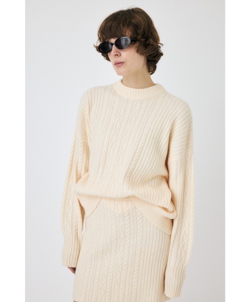 MOUSSY（マウジー） ニット セーター RIB CABLE ニットトップス